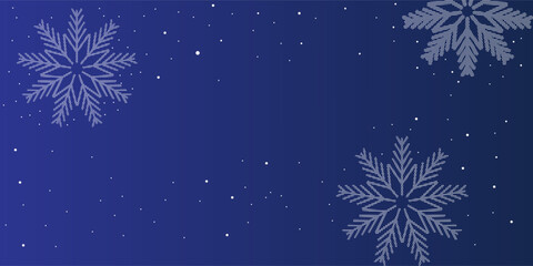 Blue Christmas and New Year Vector Background with Snowflakes and Tiny Star Pattern. Christmas and New Year Background, blue Holiday Design with Snowflakes and Festive Pattern