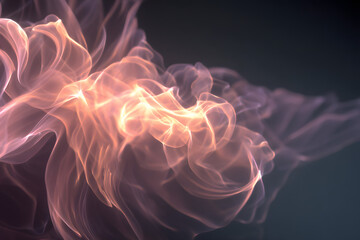 swirling neon mist forming fluffy dreamlike shapes with radiant flowing light in a vibrant abstract motion design