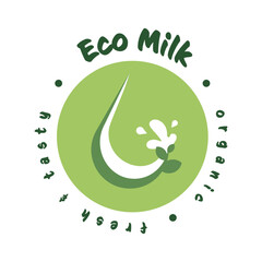 This visual highlights key messages about environmental conservation while promoting fresh, organic milk. The design emphasizes sustainability, taste, and eco-friendly practices in farming.