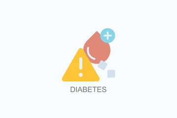 Diabetes Icon Or Logo Isolated Vector Illustration