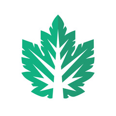 Green leaf concept icon logo. Vector graphic design element. Created using generative AI tools. 
