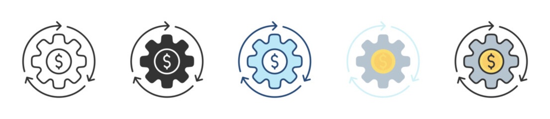 Business Model Icon Set Multiple Style Collection