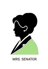 Mrs. Senator vector icon