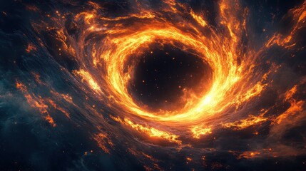 Fiery Cosmic Vortex, Abstract Space Phenomenon