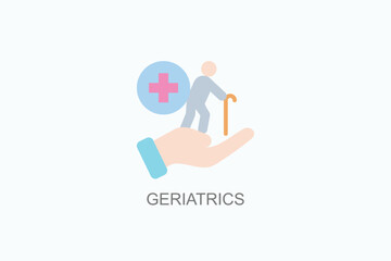 Geriatrics Icon Or Logo Isolated Vector Illustration