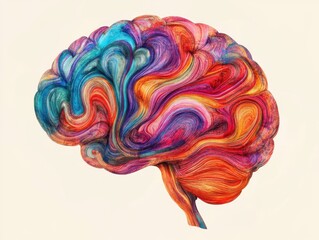 Artistic brain with swirling colors and patterns representing neurodiversity beauty