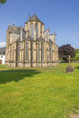 Fototapeta premium The west side of the Altenberger Dom the former monastery church of an abbey founded by Cistercians in 1133 and has been used for both Catholic masses and Protestant services since 1857