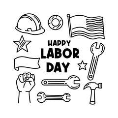 hand drawn happy labor day