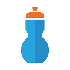 Fototapeta premium Blue and orange sports water bottle icon for hydration and fitness.