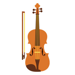 Fototapeta premium Elegant violin and bow illustration, perfect for musical themes and artistic projects.
