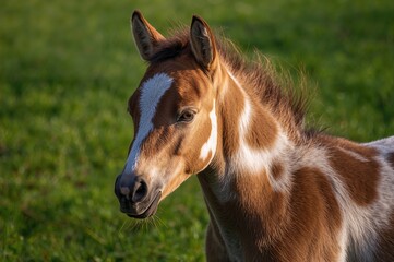 Fototapeta premium Juvenile spotted horse of western origin