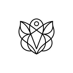 Elegant abstract geometric floral logo design