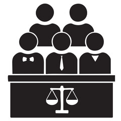 Lawyer or Judge with Scales of Justice Icon Representing Legal Professional and Equity