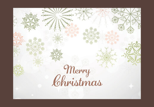 Merry Christmas Greeting Card with Subtle Snowflake Background.