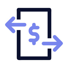 Money Transfer Icon for Finance, Banking, and Digital Payment Design