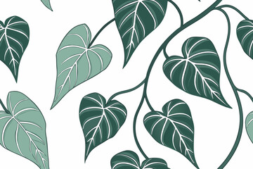 Fototapeta premium seamless pattern with green leaves
