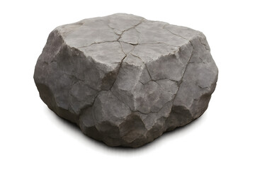 Obraz premium Natural rock isolated on white background suitable for geology, stone, eco, earth, texture, material, construction, natural, and rustic design concepts in decorative applications