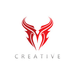 Dynamic M logo concept with motion effect for creative media, sports, and technology companies