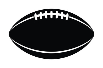 Rugby Ball Silhouette Vector Illustration for Sports