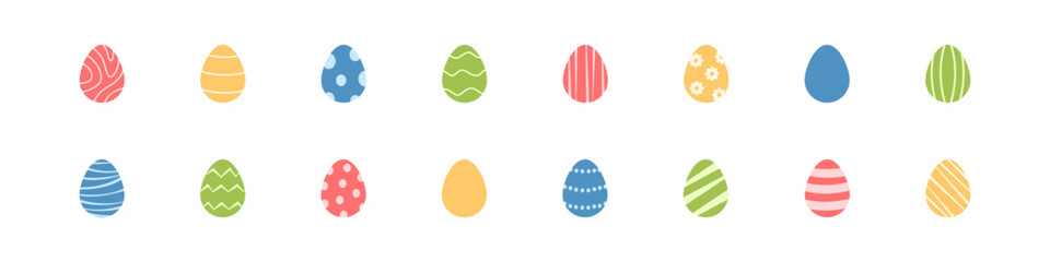 Easter egg set. Egg hunt vector set. Easter celebration colourful eggs.
