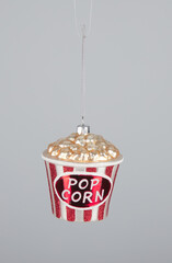 Christmas Popcorn Decorations isolated nature background with clipping path
