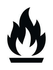 Fire flame black and white silhouette vector icon