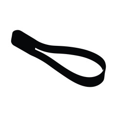 Monochrome Close-up of an Elastic Band Shape in Graphic Design