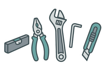 Collection of professional and DIY construction and repair hand tools