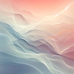 A soft, abstract vector illustration inspired by traditional Chinese landscape aesthetics, reimagined in a modern futuristic style.
