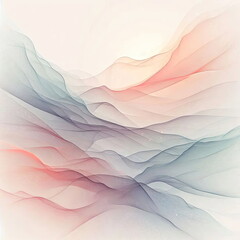 A soft, abstract vector illustration inspired by traditional Chinese landscape aesthetics, reimagined in a modern futuristic style.