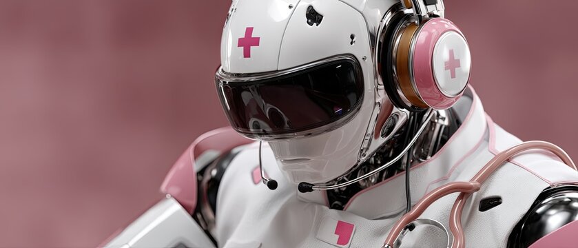 A medical professional adjusts augmented reality glasses, showcasing technology integration in healthcare during a clinical setting