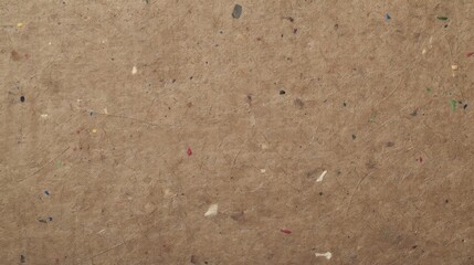 Fototapeta premium A textured brown surface resembling craft paper or ground material adorned with scattered multicolored specks creating a