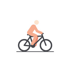 Obraz premium Flat Design Minimalist Cyclist on Bike Simple Character Illustration