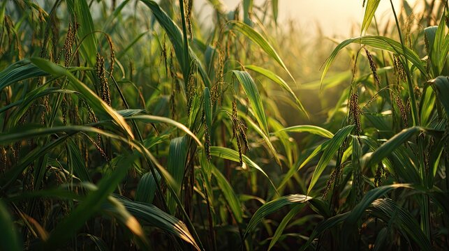 Proso millet field at Dawn