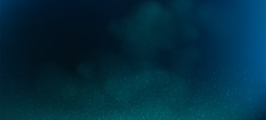 Abstract bokeh or glitter lights on blue background. Circles and defocused particles. Design template The beautiful starry sky is blue. Vector illustration.