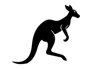 Australian Outback Icon: Silhouette of a powerful kangaroo showcasing iconic Australian wildlife, leaping with dynamic energy and embodying the spirit of the outback.