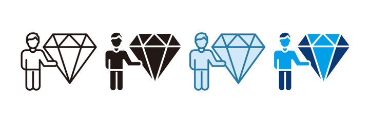 Business Value Icon Set Multiple Style Collection