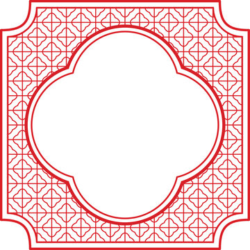 border and frame of chinese traditional ornament with oriental tile