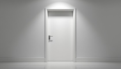 Naklejka premium An empty room with a white door in the foreground