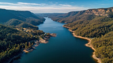 Warragamba Dam in New South Wales from above