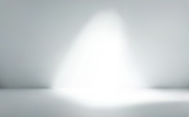White room with natural light shadow on the wall. Abstract sunlight studio backdrop.