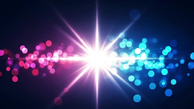 Electric Glow Explosion: Light speedlines and particles on a dark background