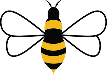 Minimalist Bee Illustration. 