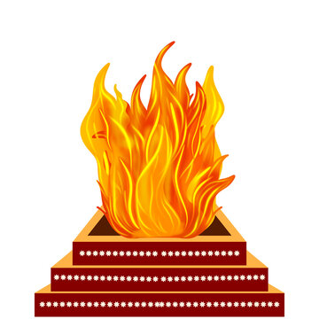 yagya kunda or hvan kunda for wedding and puja - a fire pit used in Hindu Yagya rituals to offer oblations (havi) to deities.