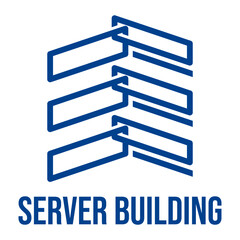 server building flat minimalist logo design