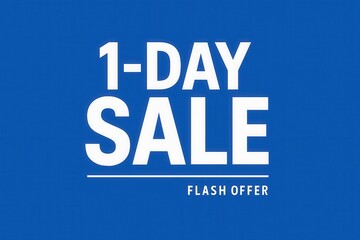 Obraz premium Attention-grabbing banner with 1-DAY SALE and FLASH OFFER, vibrant promotional style, compelling retail discount announcement.