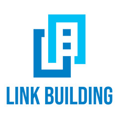 link building flat minimalist logo design