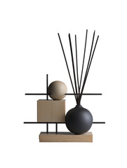 Abstract, light beige, and dark gray diffuser