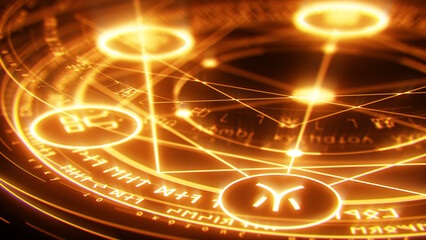 Glowing Geometric Magic Circle Circles Mystical 