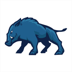 boar mascot with separate background
